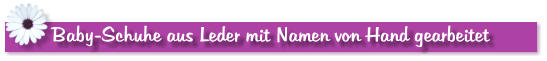 Baby-Schuhe aus Leder mit Namen von Hand gearbeitet
